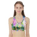 Abstract Oriental Lilies In My Rubio Garden Sports Bra with Border View1