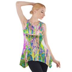 Abstract Oriental Lilies In My Rubio Garden Side Drop Tank Tunic by myrubiogarden