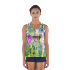 Abstract Oriental Lilies In My Rubio Garden Sport Tank Top  by myrubiogarden