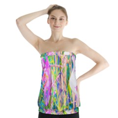 Abstract Oriental Lilies In My Rubio Garden Strapless Top by myrubiogarden