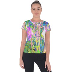 Abstract Oriental Lilies In My Rubio Garden Short Sleeve Sports Top  by myrubiogarden