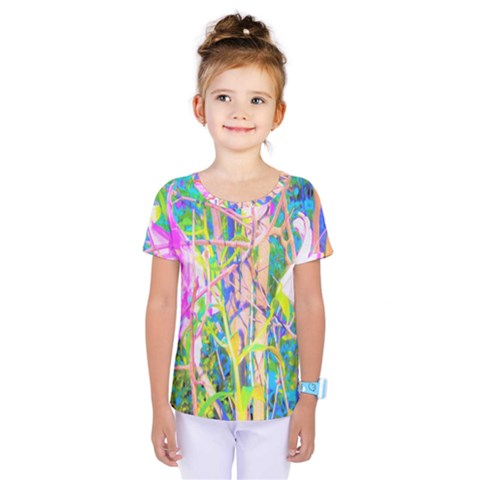 Abstract Oriental Lilies In My Rubio Garden Kids  One Piece Tee by myrubiogarden