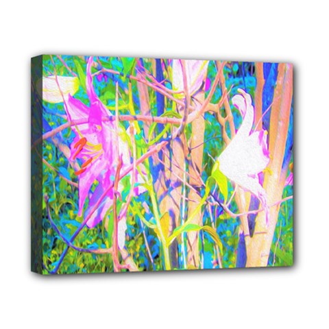 Abstract Oriental Lilies In My Rubio Garden Canvas 10  X 8  (stretched) by myrubiogarden