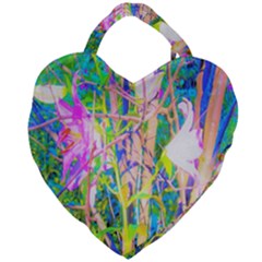 Abstract Oriental Lilies In My Rubio Garden Giant Heart Shaped Tote by myrubiogarden