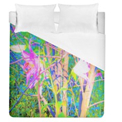 Abstract Oriental Lilies In My Rubio Garden Duvet Cover (queen Size) by myrubiogarden