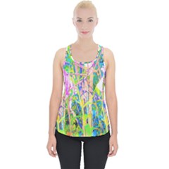 Abstract Oriental Lilies In My Rubio Garden Piece Up Tank Top by myrubiogarden