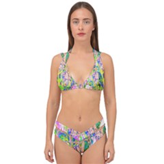 Abstract Oriental Lilies In My Rubio Garden Double Strap Halter Bikini Set by myrubiogarden