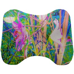 Abstract Oriental Lilies In My Rubio Garden Head Support Cushion by myrubiogarden