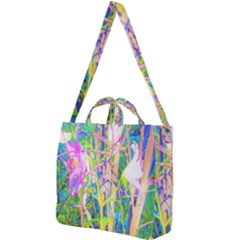 Abstract Oriental Lilies In My Rubio Garden Square Shoulder Tote Bag by myrubiogarden