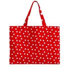 Christmas Pattern White Stars Red Zipper Mini Tote Bag by Mariart