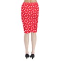 Christmas Pattern White Stars Red Midi Wrap Pencil Skirt View2