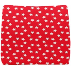 Christmas Pattern White Stars Red Seat Cushion by Mariart