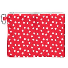 Christmas Pattern White Stars Red Canvas Cosmetic Bag (xxl)