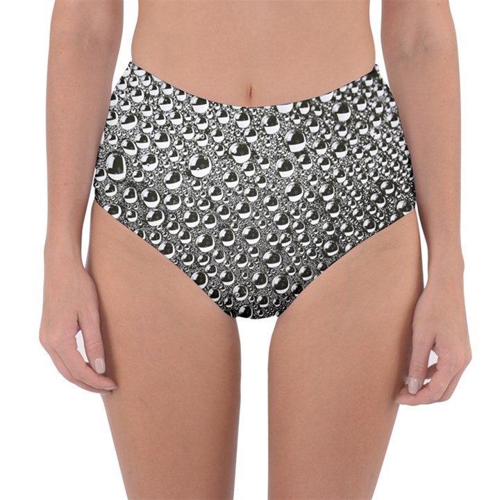 Water Bubble Photo Reversible High-Waist Bikini Bottoms