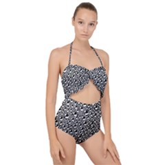 Water Bubble Photo Scallop Top Cut Out Swimsuit by Mariart