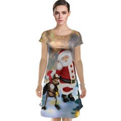 Merry Christmas, Santa Claus With Funny Cockroach In The Night Cap Sleeve Nightdress by FantasyWorld7