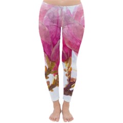 Wild Magnolia Flower Classic Winter Leggings by picsaspassion