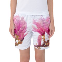 Wild Magnolia Flower Women s Basketball Shorts by picsaspassion