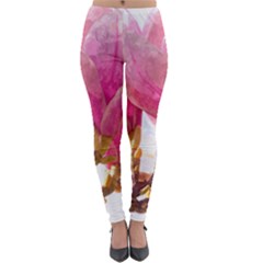 Wild Magnolia Flower, Watercolor Art Lightweight Velour Leggings by picsaspassion