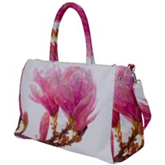 Wild Magnolia Flower, Watercolor Art Duffel Travel Bag by picsaspassion