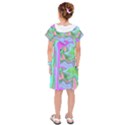 Retro Pink And Light Blue Liquid Art On Hydrangea Garden Kids  Drop Waist Dress View2