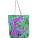 Retro Pink And Light Blue Liquid Art On Hydrangea Garden Full Print Rope Handle Tote (Large) View2