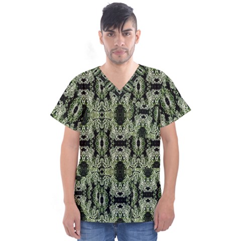 Camouflage 011 Men s V-neck Scrub Top by Momc