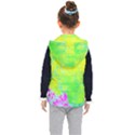 Fluorescent Yellow And Pink Abstract Garden Foliage Kid s Hooded Puffer Vest View2