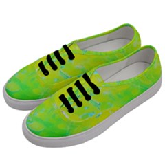 Fluorescent Yellow And Pink Abstract Garden Foliage Men s Classic Low Top Sneakers by myrubiogarden