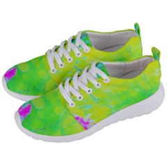 Fluorescent Yellow And Pink Abstract Garden Foliage Men s Lightweight Sports Shoes by myrubiogarden