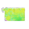 Fluorescent Yellow And Pink Abstract Garden Foliage Canvas Cosmetic Bag (Medium) View1