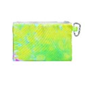 Fluorescent Yellow And Pink Abstract Garden Foliage Canvas Cosmetic Bag (Medium) View2