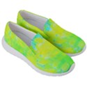 Fluorescent Yellow And Pink Abstract Garden Foliage Women s Lightweight Slip Ons View3