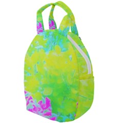 Fluorescent Yellow And Pink Abstract Garden Foliage Travel Backpacks by myrubiogarden