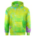 Fluorescent Yellow And Pink Abstract Garden Foliage Men s Pullover Hoodie View1