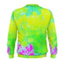 Fluorescent Yellow And Pink Abstract Garden Foliage Men s Sweatshirt View2