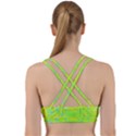 Fluorescent Yellow And Pink Abstract Garden Foliage Back Weave Sports Bra View2