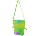 Fluorescent Yellow And Pink Abstract Garden Foliage Folding Shoulder Bag View1