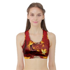 Wonderful Fairy Of The Fire With Fire Birds Sports Bra With Border by FantasyWorld7