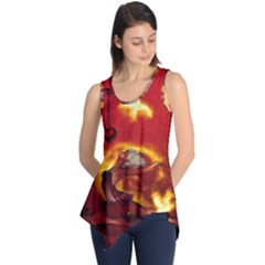 Wonderful Fairy Of The Fire With Fire Birds Sleeveless Tunic by FantasyWorld7