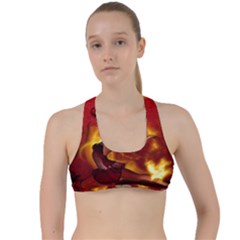 Wonderful Fairy Of The Fire With Fire Birds Criss Cross Racerback Sports Bra by FantasyWorld7