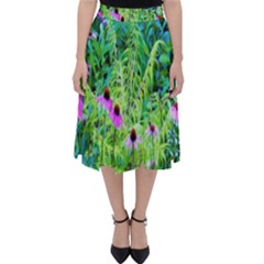 Purple Coneflower Garden With Tiger Eye Tree Classic Midi Skirt by myrubiogarden