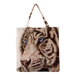 White Tiger Grocery Tote Bag by ArtByThree