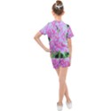 Hot Pink And White Peppermint Twist Garden Phlox Kids  Mesh Tee and Shorts Set View2