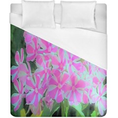 Hot Pink And White Peppermint Twist Garden Phlox Duvet Cover (california King Size) by myrubiogarden