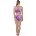 Hot Pink And White Peppermint Twist Garden Phlox Racer Back Bikini Set View2