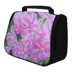 Hot Pink And White Peppermint Twist Garden Phlox Full Print Travel Pouch (small) by myrubiogarden