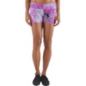 Hot Pink And White Peppermint Twist Garden Phlox Yoga Shorts View1