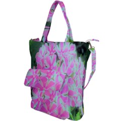 Hot Pink And White Peppermint Twist Garden Phlox Shoulder Tote Bag by myrubiogarden