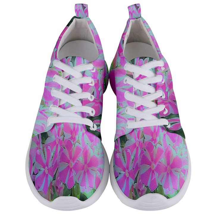 Hot Pink And White Peppermint Twist Garden Phlox Men s Lightweight Sports Shoes